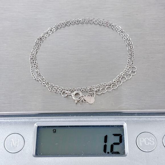 Cable Link Necklace | Vintage Sterling Silver 925 Chain | 16"-17.5" - Picture 3 of 3